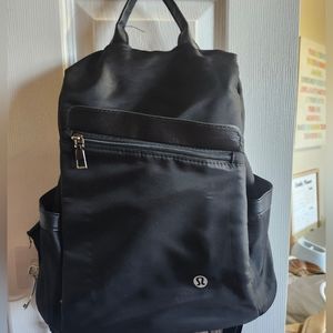 Black nylon mini backpack